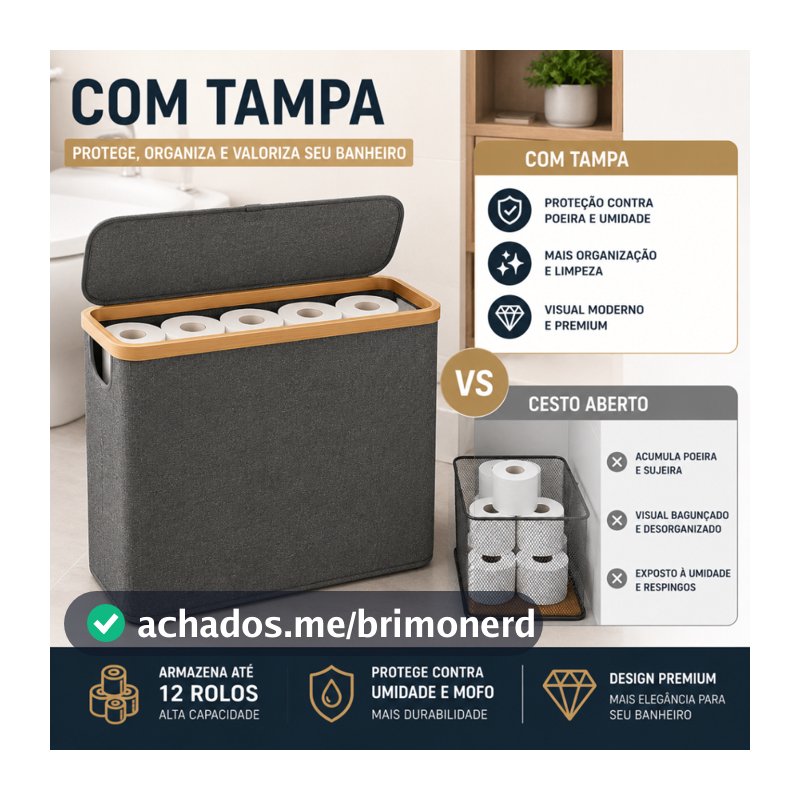 Cesto De Papel Higiênico Para Banheiro Com Tampa Cesta De Armazenamento Multiuso