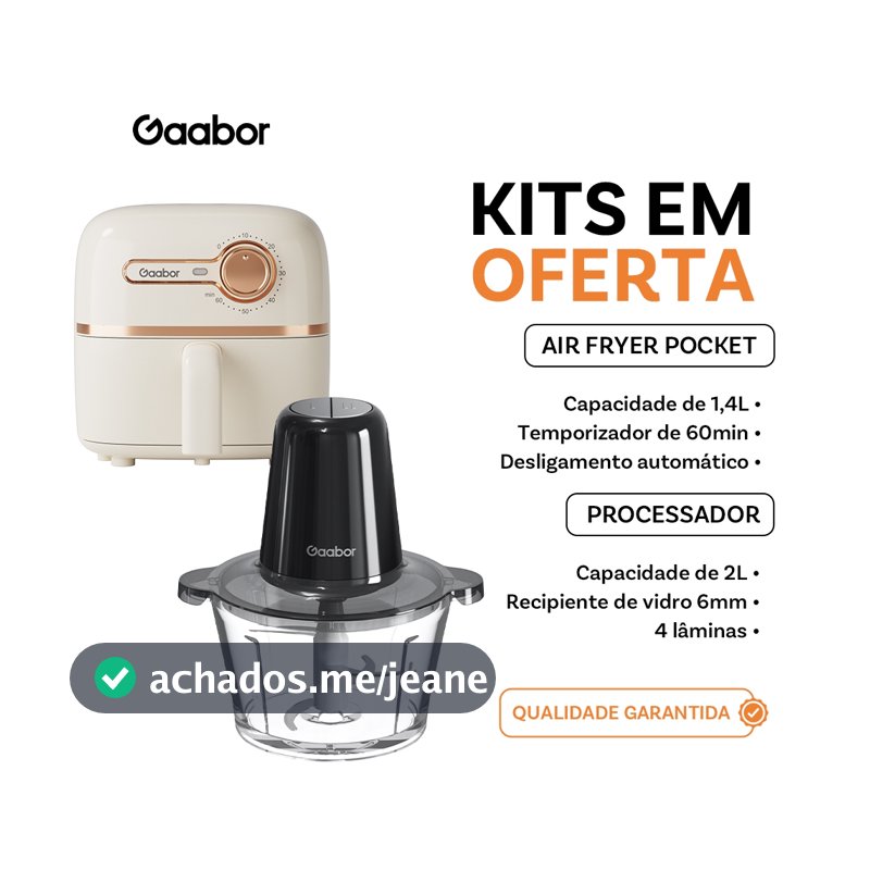 [Venda em conjunto]Gaabor Fritadeira Air Fryer 1,4 Litros + Eletrodomésticos de cozinha