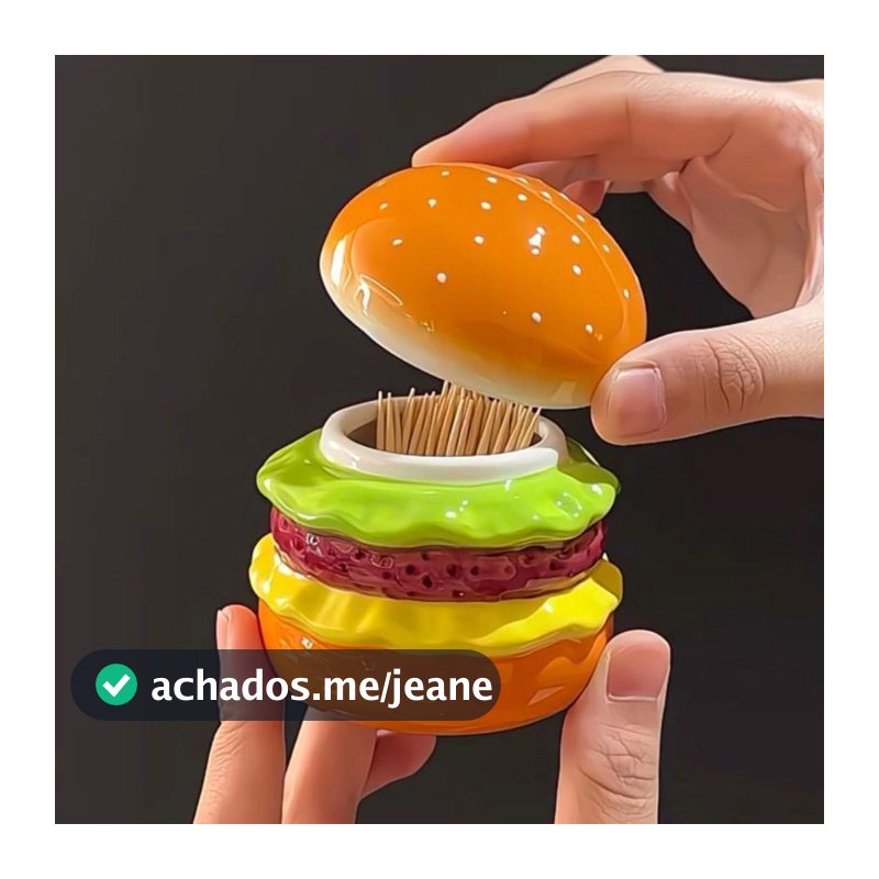 Criativo Hambúrguer Caixa De Palito Doméstico Titular Cotonete Armazenamento Fio Dental Decoração Desktop Ornamentos