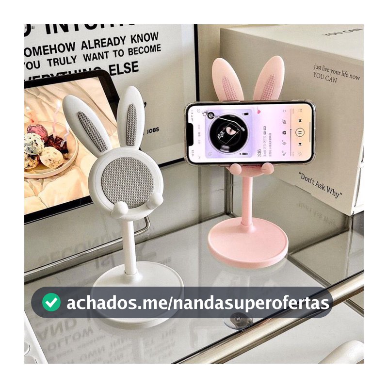 Suporte Coelhinho para Celular Tablet Kawaii Fofo Cute