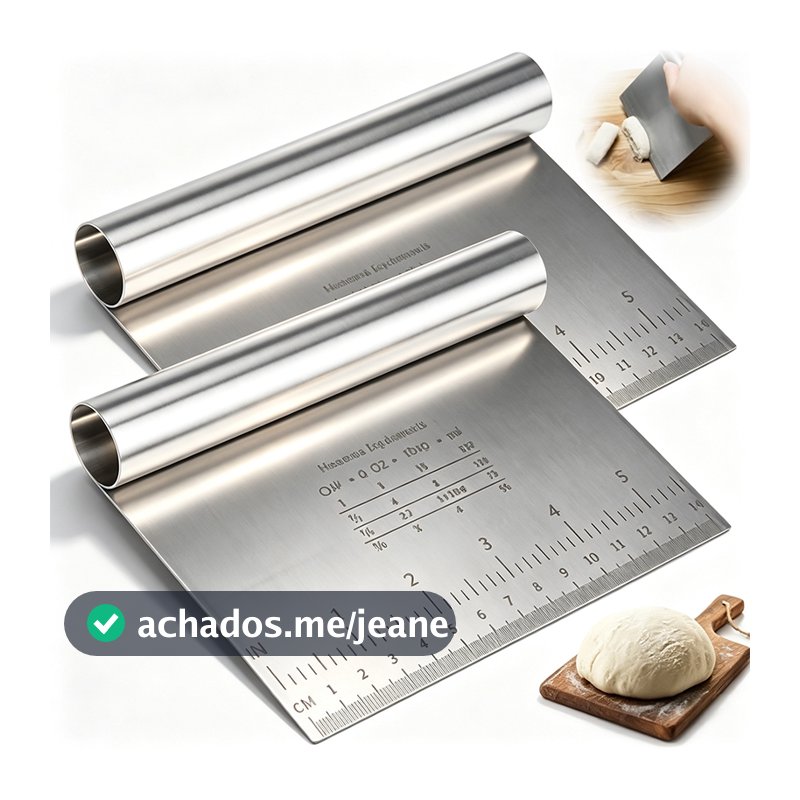 Espátula Tubular Inox 15cm Raspadora e Cortador Para Massas, Bolo, Legumes e Cozinha Multiuso