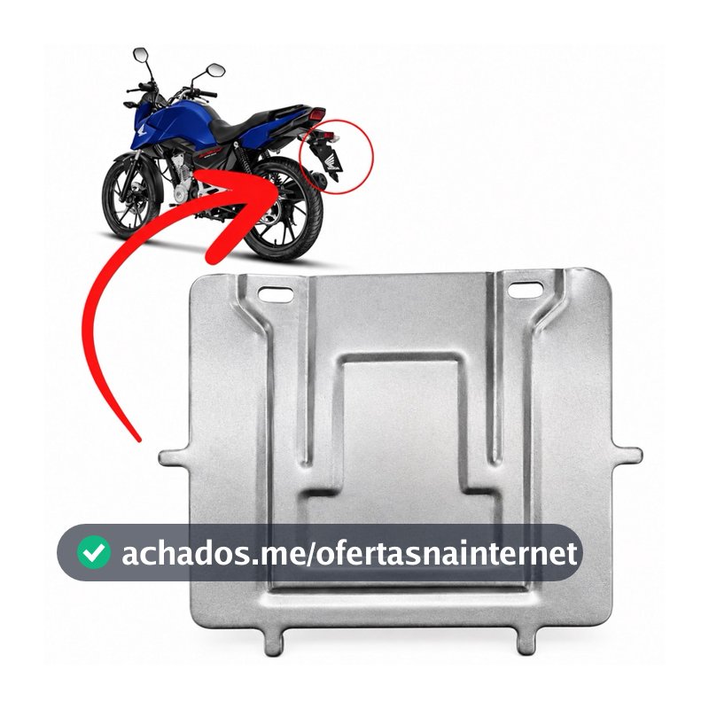 Suporte Protetor Placa Moto Mercosul Universal Aço Zincado 20x17cm