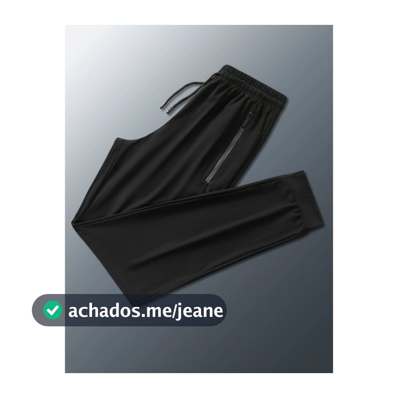 Calça Jogger Preta Masculina Dry Fit Com Fitas Esportiva