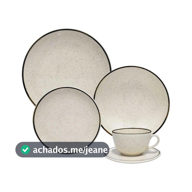 Aparelho de Jantar/Chá Oxford Brisa - Cerâmica, 20 Peças, Bege