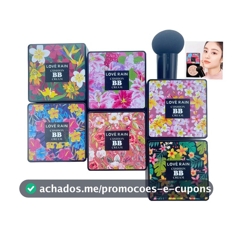 BB CreamBase/Corretivo com Esponja com Formato de Cogumelo Base Clareador Maquiagem Creme Clareador Cor Marfim e Natural