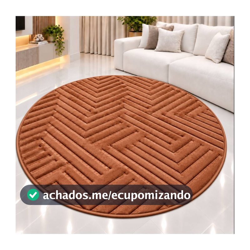 tapete redondo 2,00/1,60/1,20 diâmetro veludo decorativo moderno