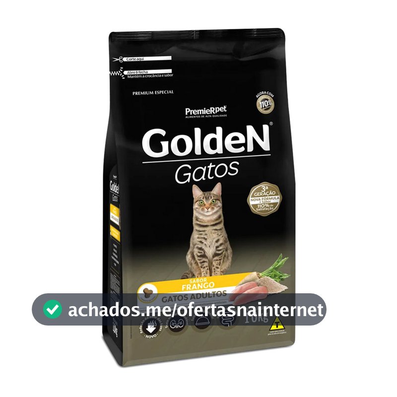 Ração Golden Gatos Adultos Sabor Frango 10kg