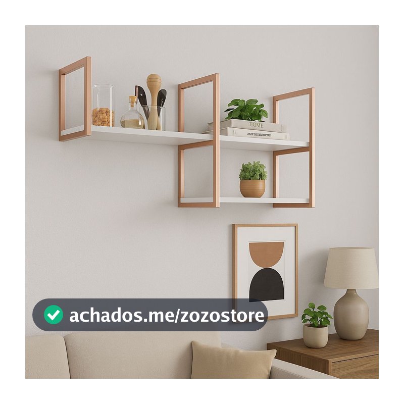 Nicho Prateleira Suspensa Estilo Industrial Teto E Parede Rose Gold