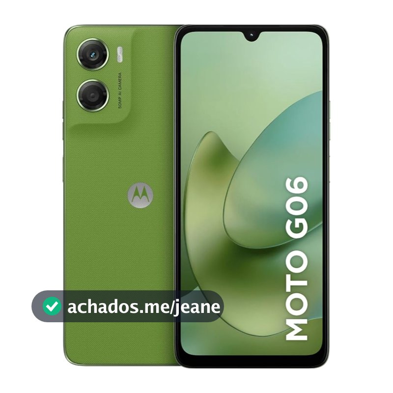 Celular Moto G06 4GB/64GB Dual Sim LTE 6.88" Câmera 50MP Verde e Azul