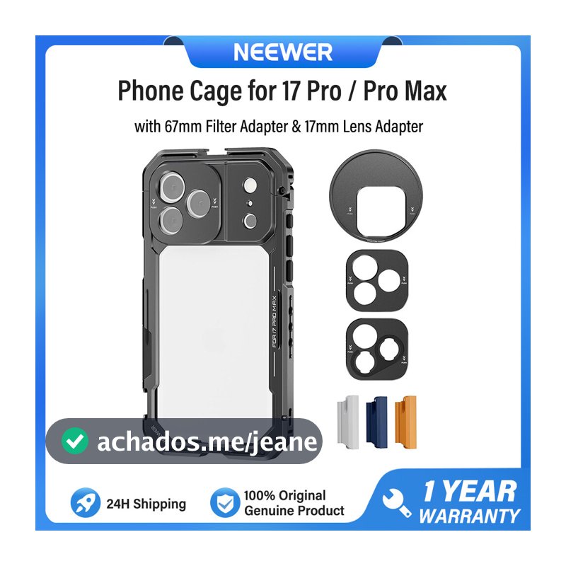 Equipamento De Gaiola De Telefone NEEWER Para iPhone 17 Pro/Max , Com Adaptador De Filtro De 67 Mm E Lente Placa Traseir