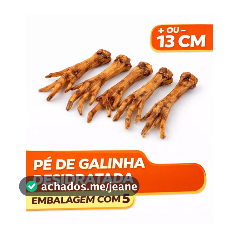 Mordedor Petisco Pe de Galinha Desidratado Mastigavel  Pet para Cães 1 EMBALAGEM com 5 unidades
