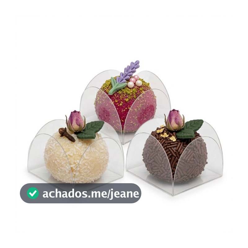 50500un FORMINHA ACETATO DOCES FINOS BRIGADEIRO TRANSPARENTE ANIVERSARIO CASAMENTO 4 PETALAS