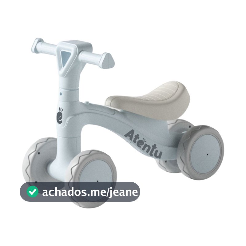 Bicicleta de Equilíbrio Infantil Sem Pedal Andador 4 Rodas Bebê Criança