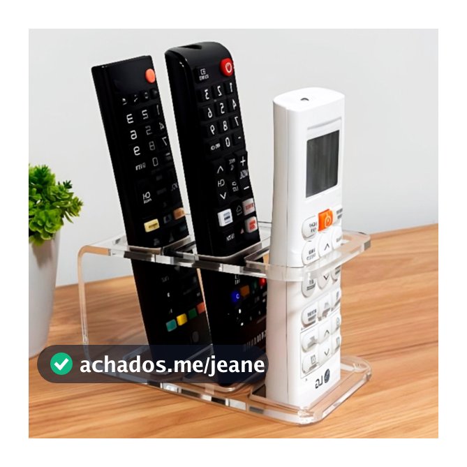 Porta Controle Remoto Universal Acrílico Transparente - Suporte Organizador de 3 Controles Sala Casa