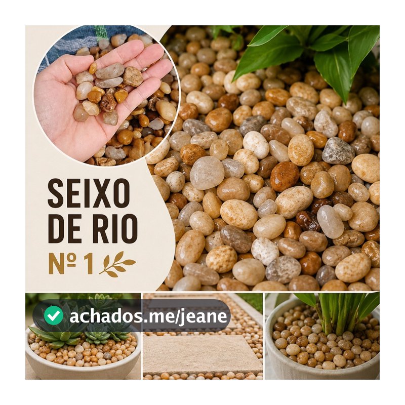 Seixo de Rio N1 | Pedra Natural de Rio | Pedra Rústica p/ Jardim, Paisagismo, Vasos, Aquários e Terrários
