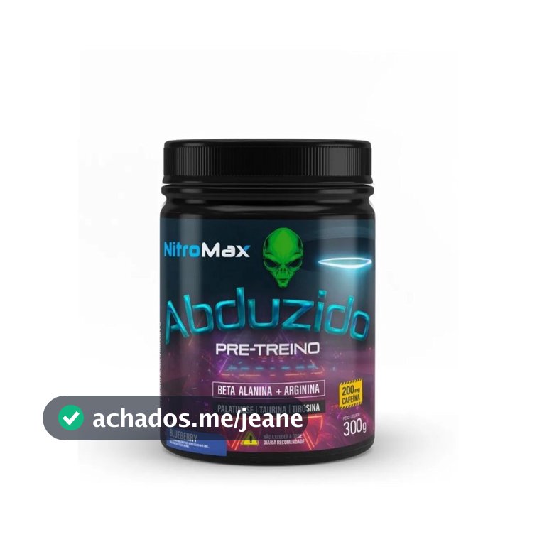 Pré Treino Nitro Max Blueberry 300g Abduzido HF Suplementos Energia Força Foco Máximo Rendimento