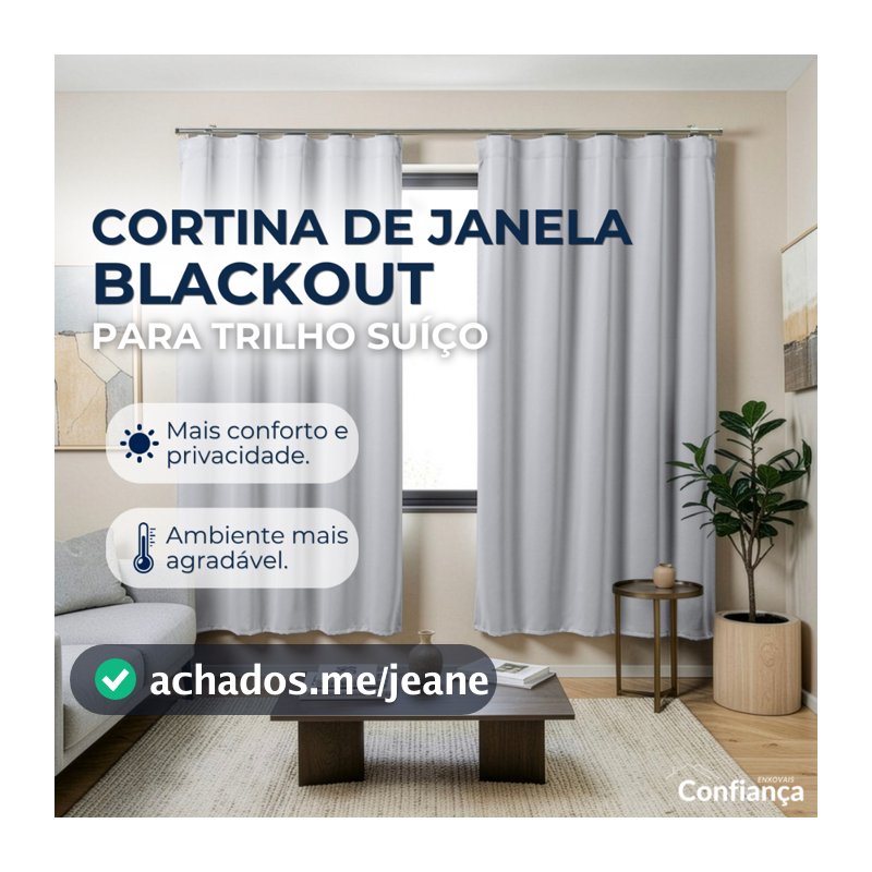 Cortina Blackout em Tecido Premium para Janelas de Quarto ou Salas Modelo para Trilho Suiço - Corta Luz Blecaute