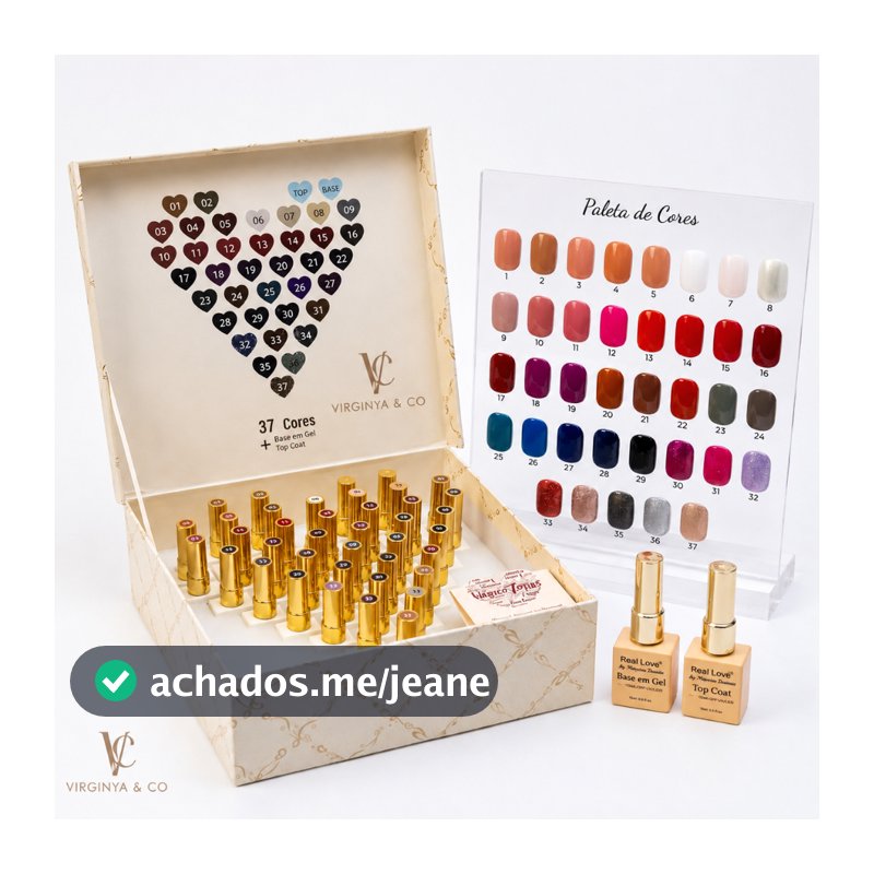 Kit Completo By Manicure Sincera Real Love 37 esmalte em Gel + 1 Top Coat + 1 Base Coat 10 ml