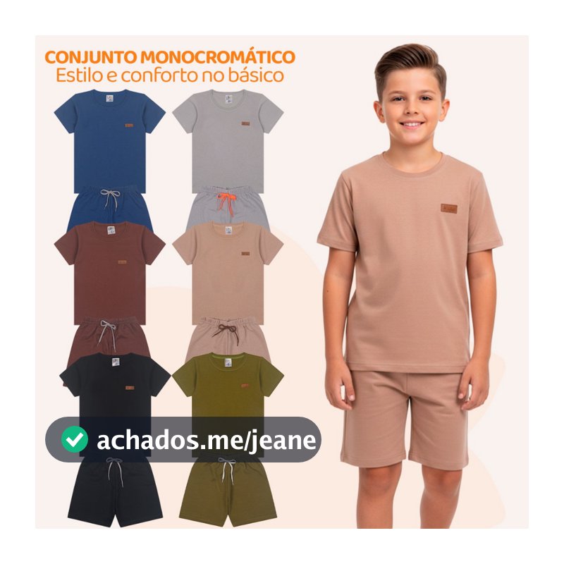 Kit, 6 Peças, Conjunto, Juvenil, Menino, Camiseta, Bermuda, Masculino, Adolescente, Roupa, Verão, Casual, Algodão, Liso.