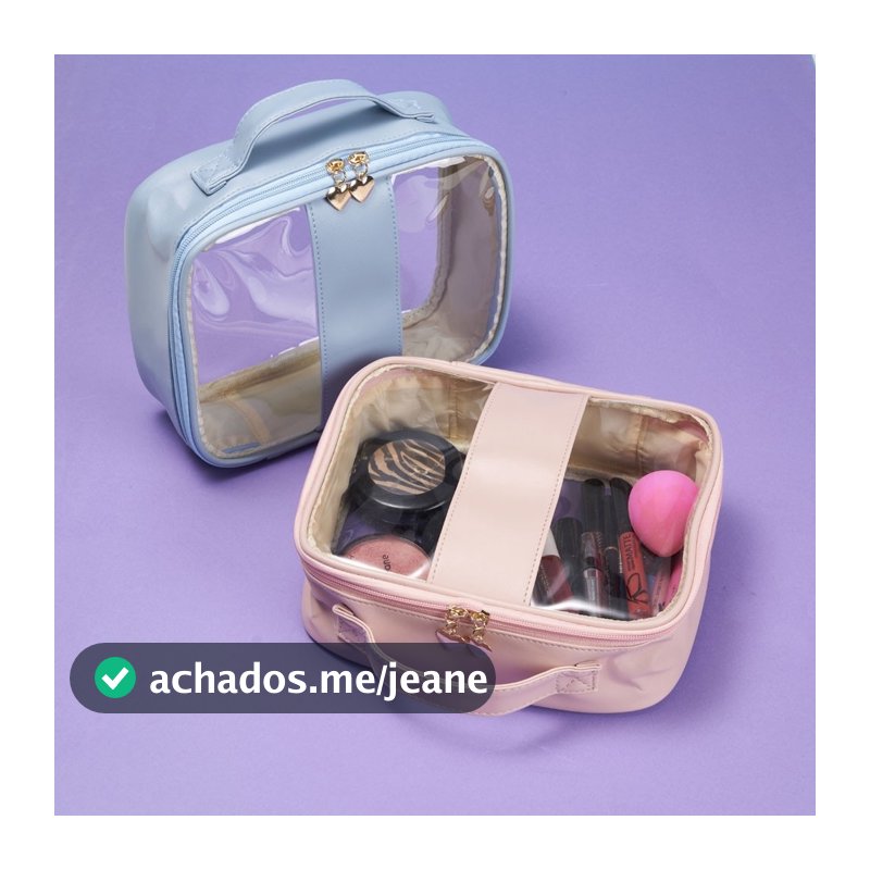 Necessaire Impermeável de PVC e PU Fofa Viagem Porta Maquiagem