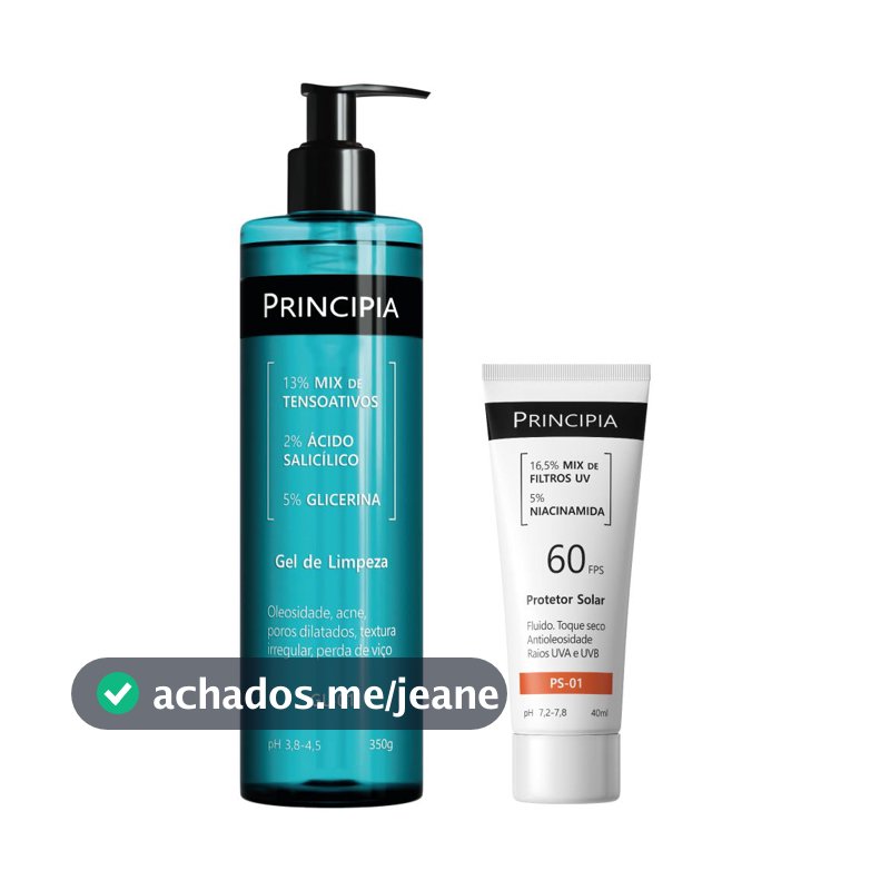 Principia Kit Todo Dia c/ Gel de Limpeza GL-01 + Protetor Solar Facial PS-01 FPS 60