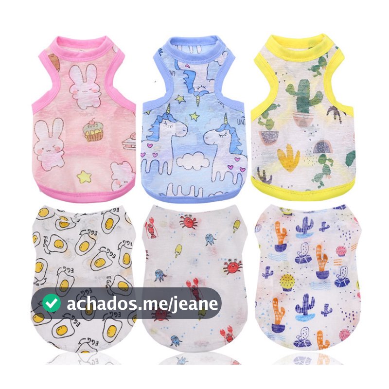 0.5-8kg pet Respirável Protetor Solar Roupas De Pelúcia Camisa De Gato Cachorro