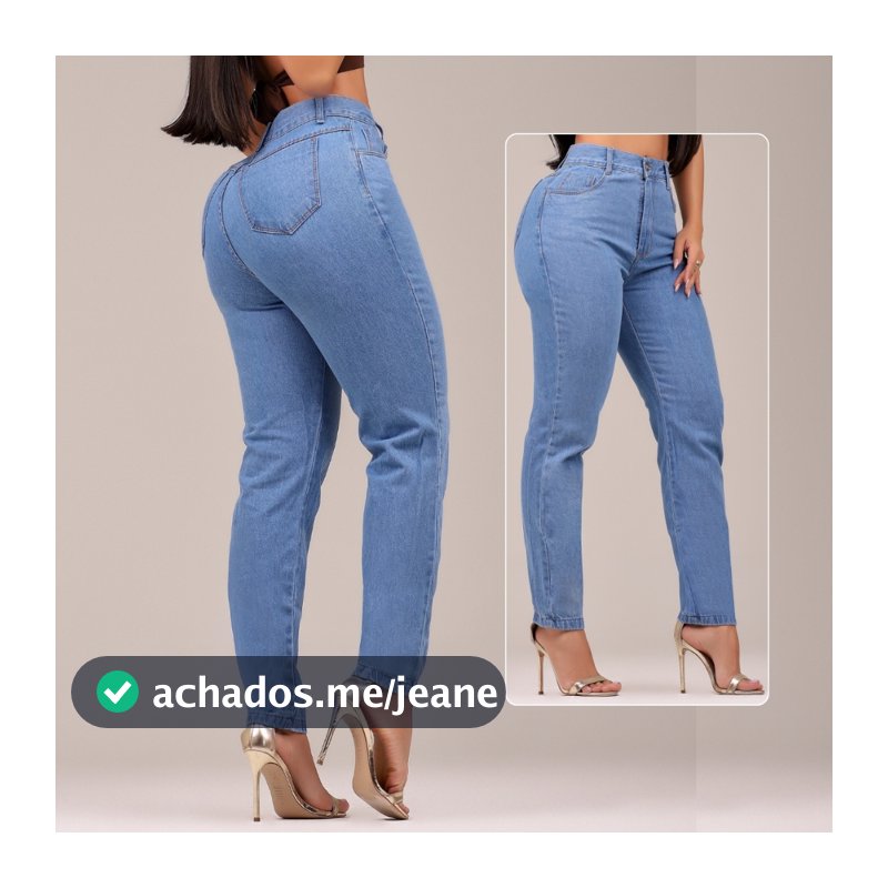 Calça MOM Jeans 100% Algodão Cintura Alta Sem Lycra