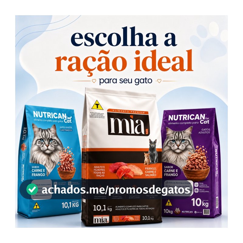 Ração Para Gatos Diversos Modelos Adultos Filhotes e Castrados 10Kg Alimento Balanceado