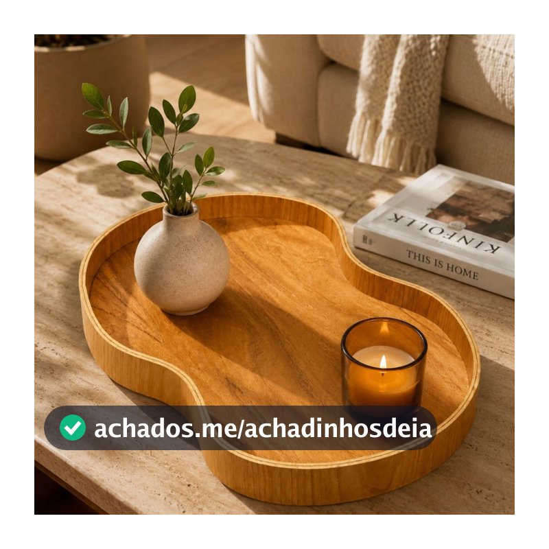 Bandeja Cinamomo Orgânica Decorativa Sala Cozinha Escritório