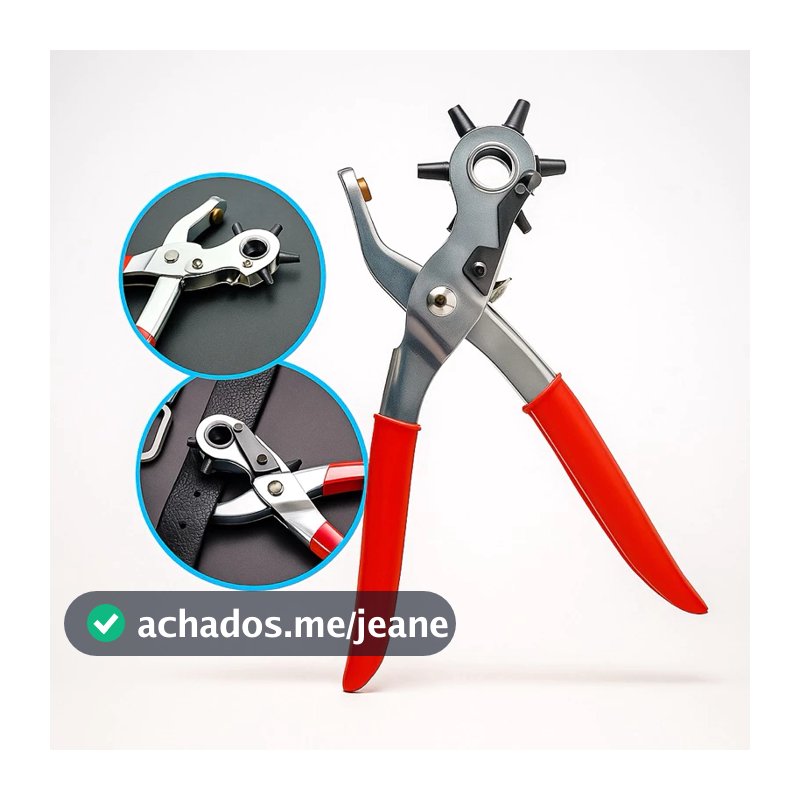 Alicate Vazador Profissional Para Chinelo Couro Cinto - 6 Furos Precisos e Fáceis de Fazer