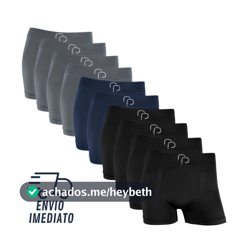 Kit 10 Cuecas Boxer Rafa Parize Masculino - Cueca Masculina Box Adulto
