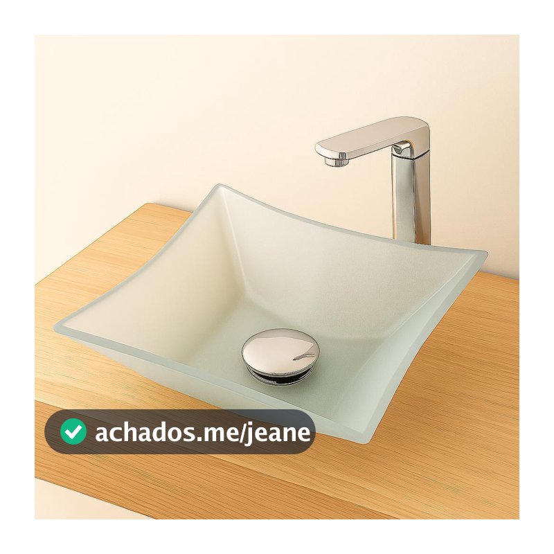 Cuba de vidro Quadrada Para Banheiros e Lavabo Moderna Design Unico