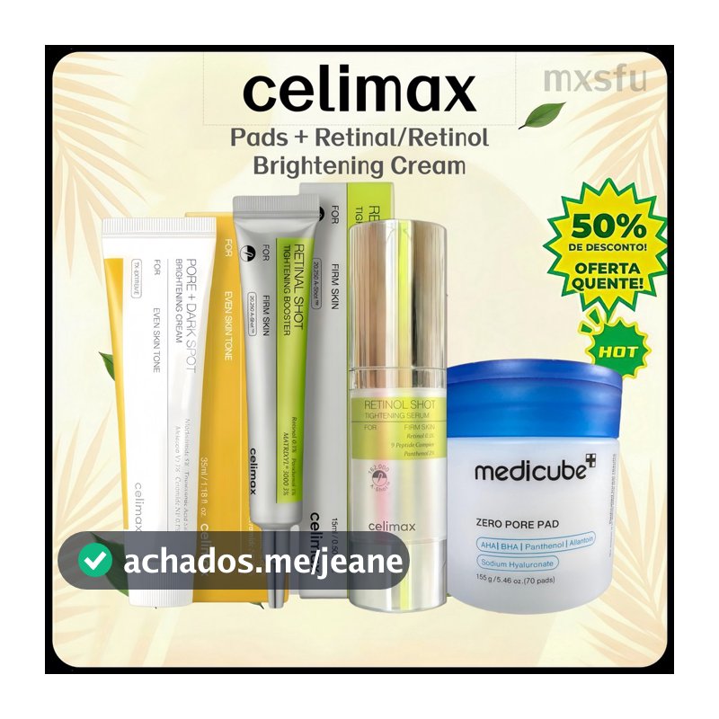 Medicube Zero Pore Pad + celimax Retinal Retinol Conjunto De Creme Iluminador Para Cuidados Com A Pele Coreana