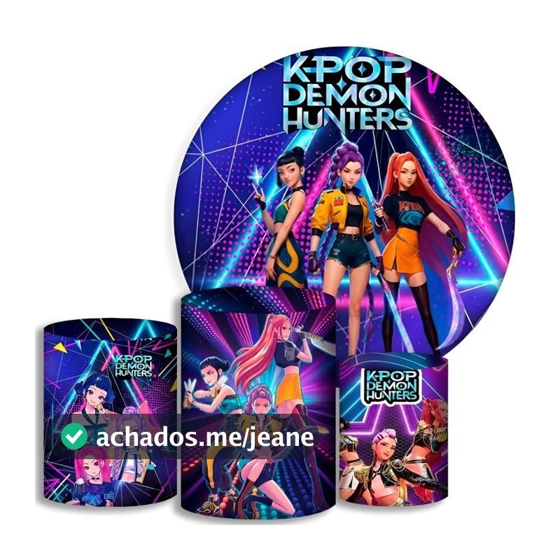 Capas Para Cilindros + Painel / painel retangular - banda pop coreana feminino - Kit Decoração Festa