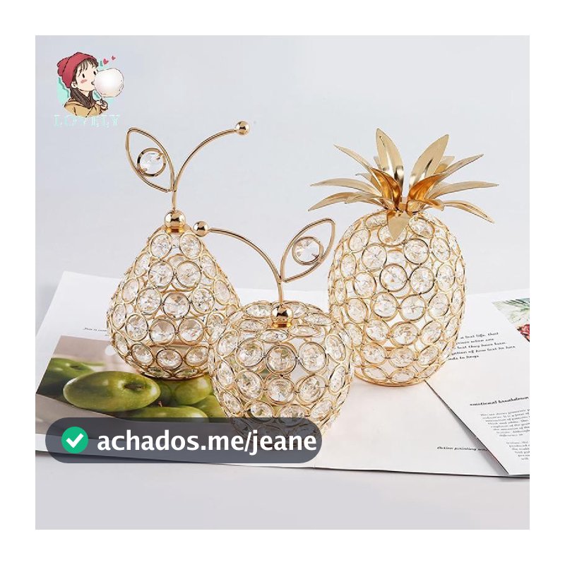 Enfeites De Frutas Artesanais De Cristal , Maçã , Formato De Abacaxi , Para Sala De Estar E Decoração De Mesa