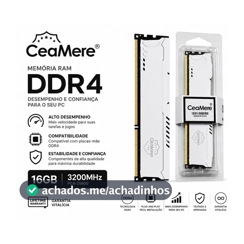 Memória RAM DDR4 16GB / 8GB 3200MHz / 2666MHz Desktop PC 288PIN 1.2V CeaMere Alta Performance