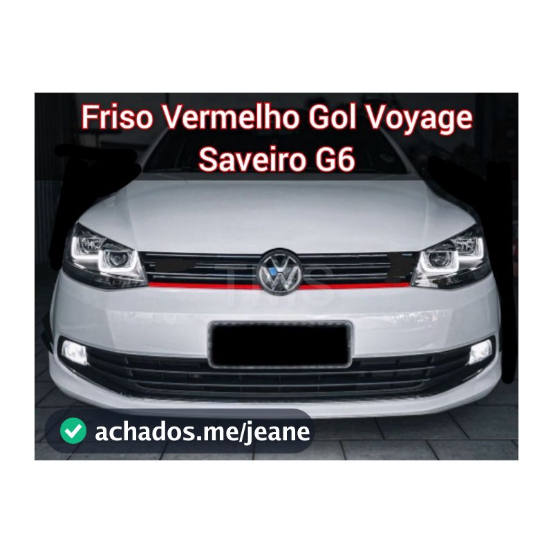 Aplique Friso Vermelho grade G6 G7 Gol Voyage Saveiro