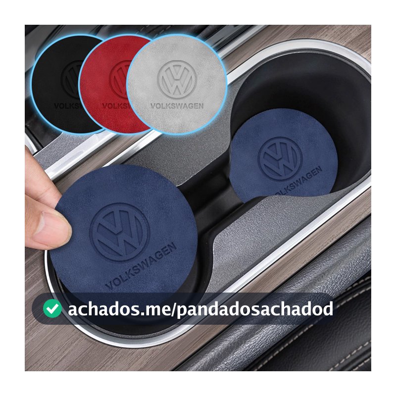 2pcs Tapete De 4 Cores Para Copos Com O Logotipo Do Carro Camurça De Água Carros VW Volkswagen Jetta MK5 Golf Passat 3B7