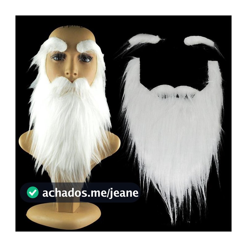 [lovego] Adereços De Festa Papai Noel Barba Branca Sobrancelhas Brancas Conjunto Halloween BR
