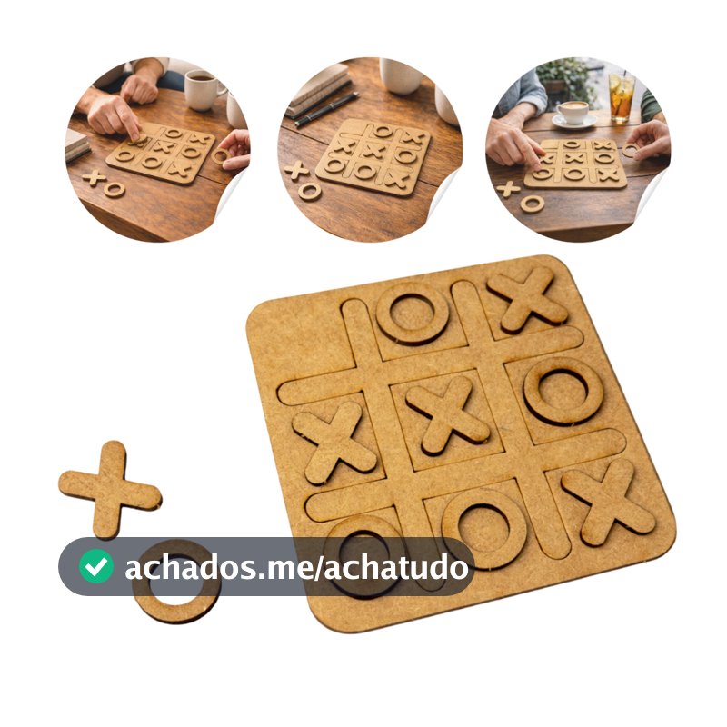 Kit 50 Jogo Da Velha 10x10 Tabuleiro Brinquedo Educativo Presente Lembrancinha infantil escolar MDF