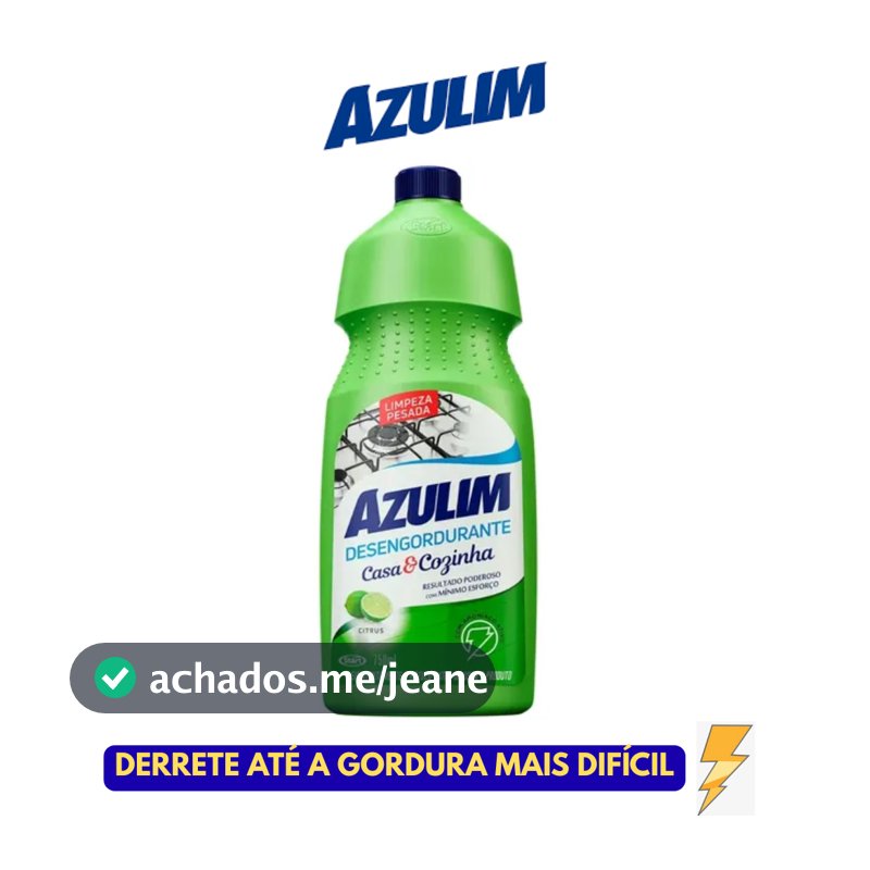 Desengordurante Potente com Amoníaco Derrete Gordura Citrus 750ml Azulim