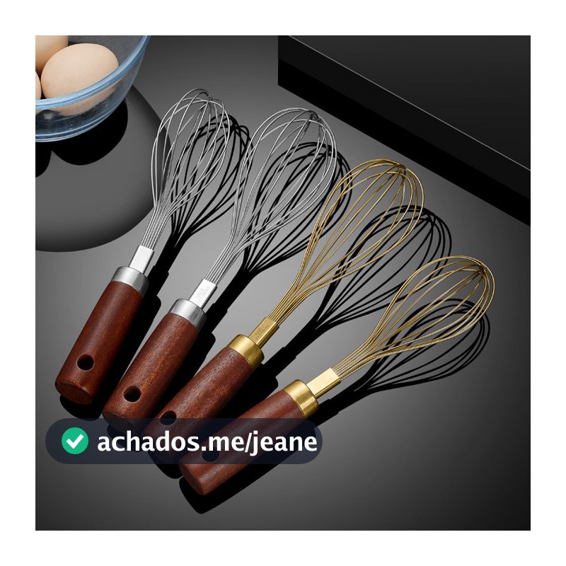 Batedor de ovos manual reforçado de aço inoxidável 304, utensílio de cozinha para misturar farinha e creme.