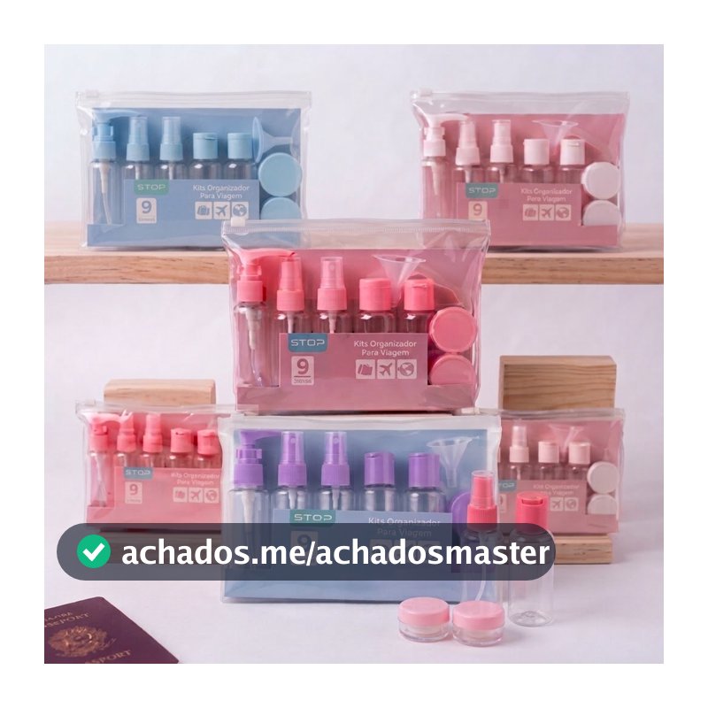 Kit 10 Itens Frascos Viagem Shampoo/Creme/Sabonete Liquido Organizador de Mala