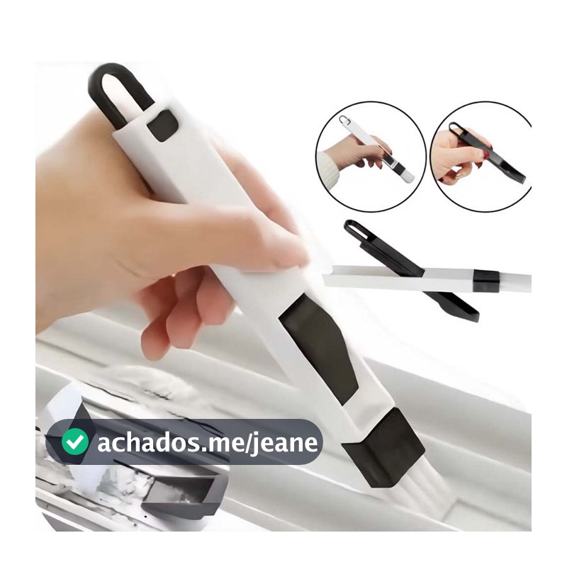 Escova de Limpeza 2 Em 1 Multiuso - Ideal para limpar fendas do teclado, janelas e cantos de portas