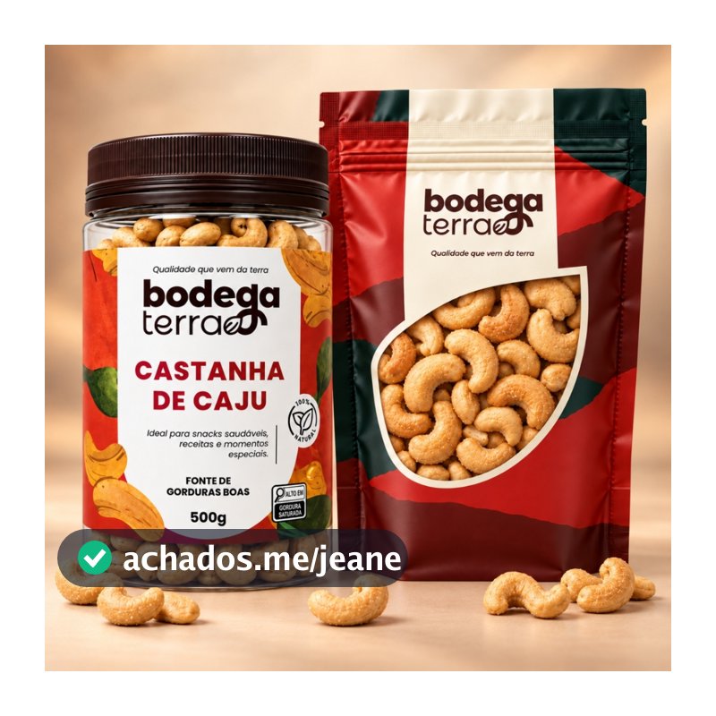 Castanha De Caju Torrada e Salgada 1Kg ou 500g Premium Sem Glúten Natural Snack Saudável Tipo W1
