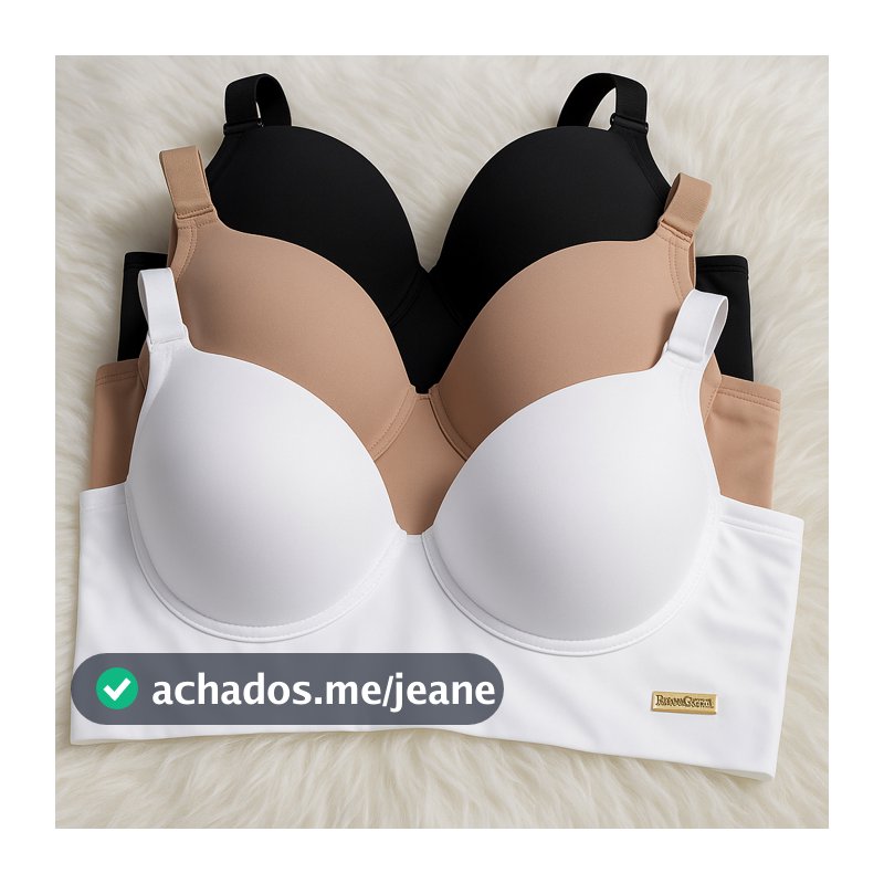 kit c/3 Sutiã Básico Reforçado de Microfibra Com Bojo do P ao GG PROMOÇÃO