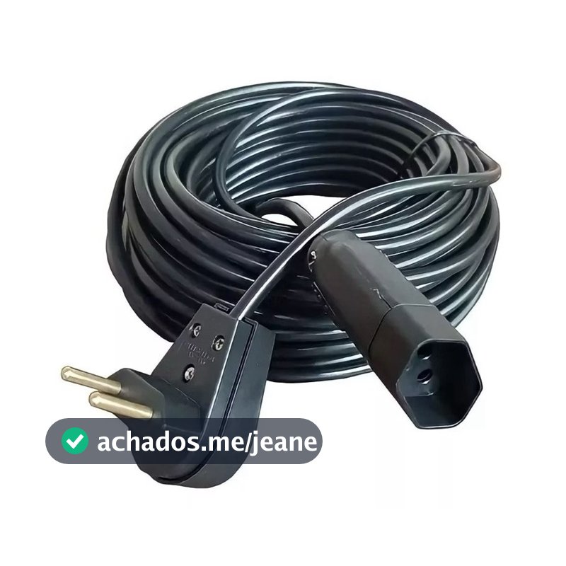 Extensão Elétrica 30 Metros 10A Cabo PP Reforçada Cor Preto 127V/220V