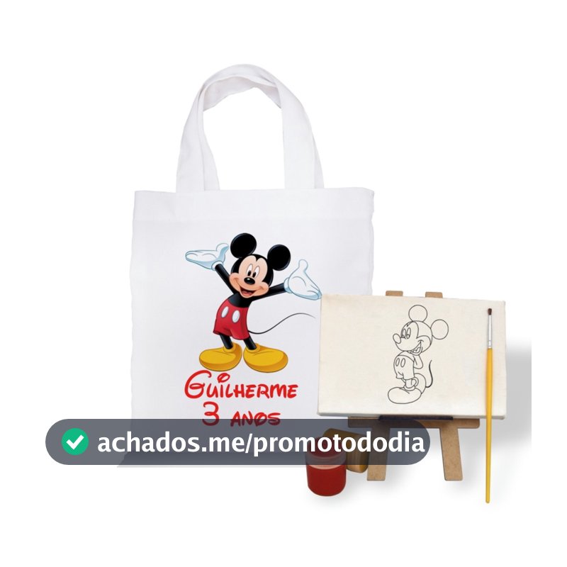 Kit Pintura com Sacolinha Personalizada e Tela com Gravação
