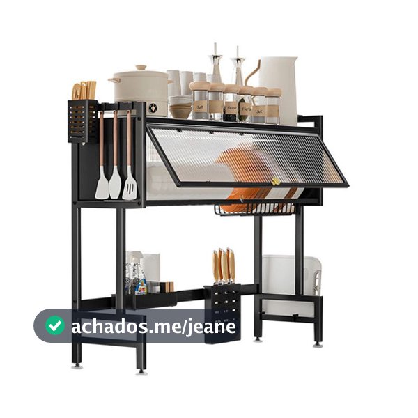 Organizador Escorredor Decoteam 2 Prateleiras Porta Acrílica 85x28x80