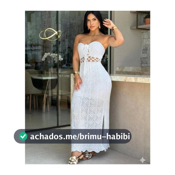 Vestido Ilha Bela Tricot Rendado Longo Confortável Praia